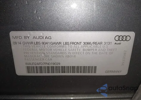 2015 Audi A8 L 4.0T from USA, damaged, VIN WAU32AFD7FN019029